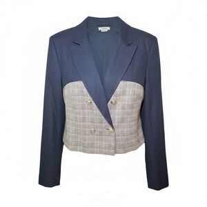 Jason Wu Navy and Plaid Jacket